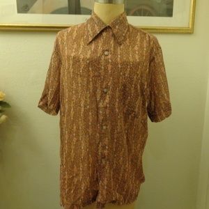 Vintage Da Di Men's Floral Print Short Sleeve Shirt